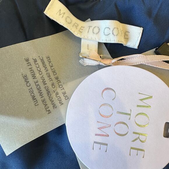 Revolve Blue Satin Mini Slip Dress LARGE Backless Cocktail More to Come $64 NEW - Picture 7 of 7